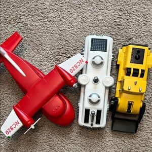 Red Toy Airplane, White Toy Car, Yellow Toy Truck Set mix and match